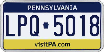 PA license plate LPQ5018