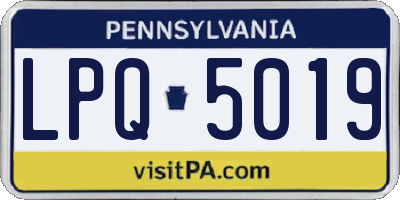 PA license plate LPQ5019