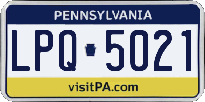 PA license plate LPQ5021