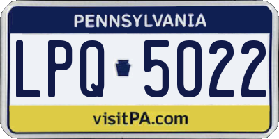 PA license plate LPQ5022