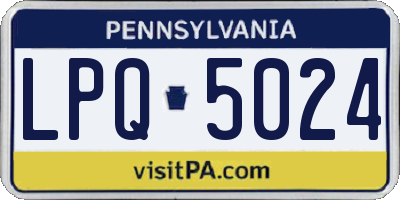 PA license plate LPQ5024