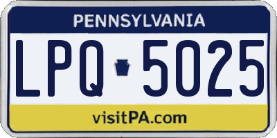 PA license plate LPQ5025