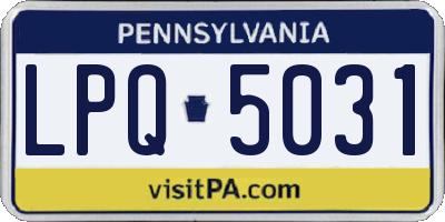 PA license plate LPQ5031
