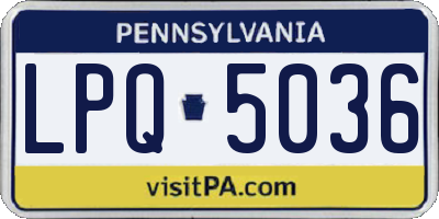 PA license plate LPQ5036