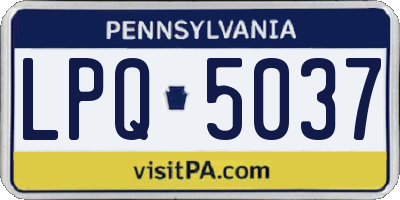 PA license plate LPQ5037