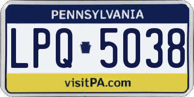 PA license plate LPQ5038