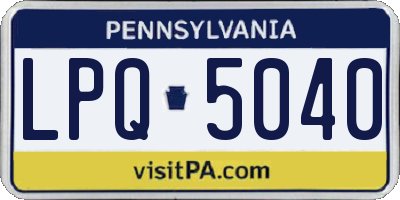 PA license plate LPQ5040