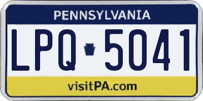 PA license plate LPQ5041