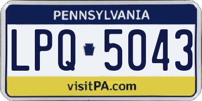 PA license plate LPQ5043