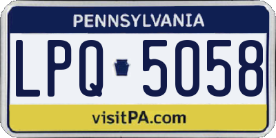 PA license plate LPQ5058