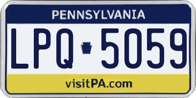 PA license plate LPQ5059