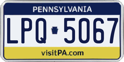 PA license plate LPQ5067