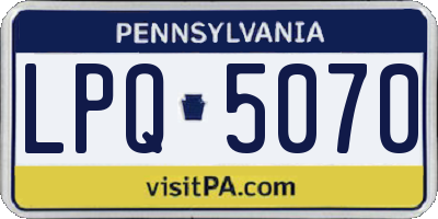 PA license plate LPQ5070