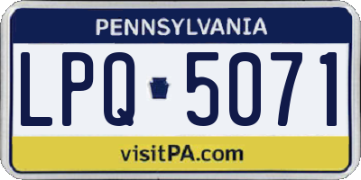 PA license plate LPQ5071