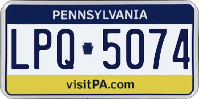 PA license plate LPQ5074