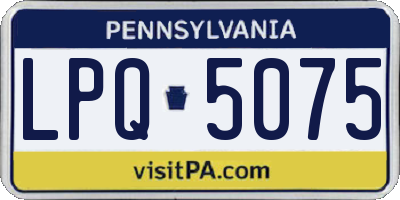 PA license plate LPQ5075