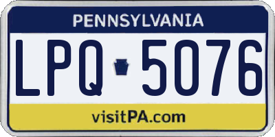 PA license plate LPQ5076