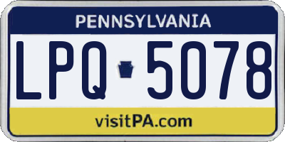 PA license plate LPQ5078
