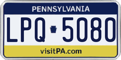 PA license plate LPQ5080