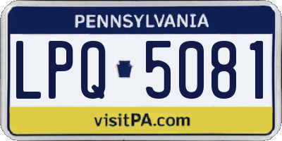 PA license plate LPQ5081
