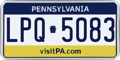 PA license plate LPQ5083