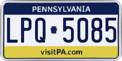 PA license plate LPQ5085