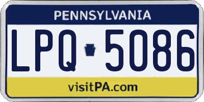 PA license plate LPQ5086
