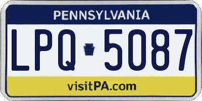 PA license plate LPQ5087