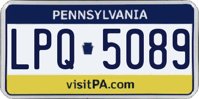 PA license plate LPQ5089