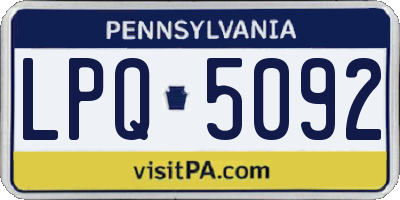 PA license plate LPQ5092