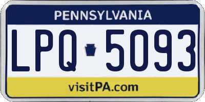 PA license plate LPQ5093