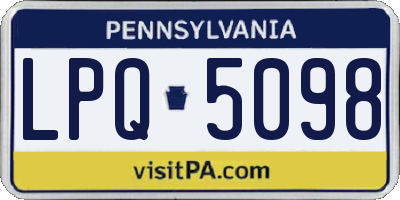 PA license plate LPQ5098