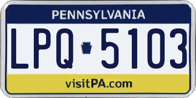 PA license plate LPQ5103