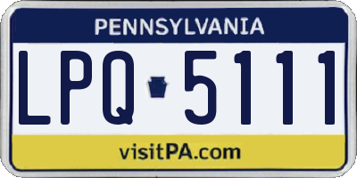 PA license plate LPQ5111