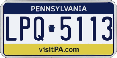 PA license plate LPQ5113