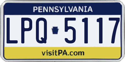 PA license plate LPQ5117