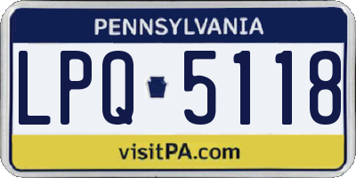 PA license plate LPQ5118