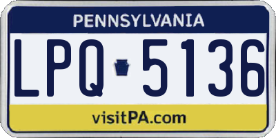 PA license plate LPQ5136