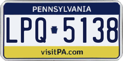PA license plate LPQ5138