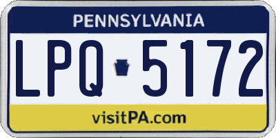 PA license plate LPQ5172