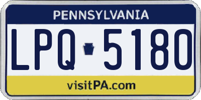 PA license plate LPQ5180