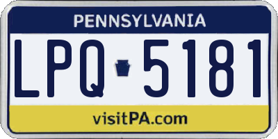 PA license plate LPQ5181