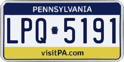PA license plate LPQ5191