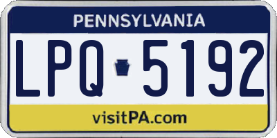 PA license plate LPQ5192