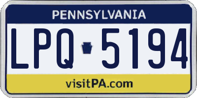 PA license plate LPQ5194