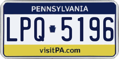 PA license plate LPQ5196