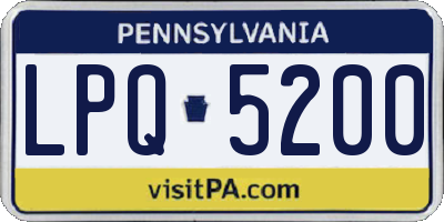 PA license plate LPQ5200
