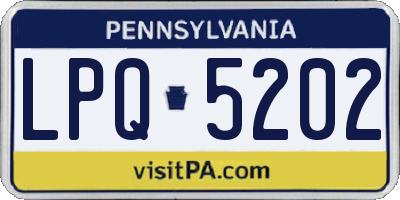 PA license plate LPQ5202