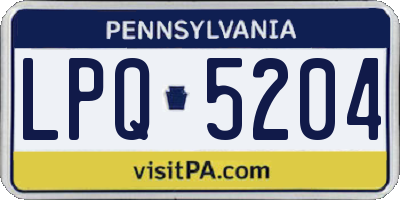 PA license plate LPQ5204