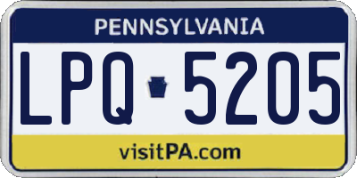 PA license plate LPQ5205